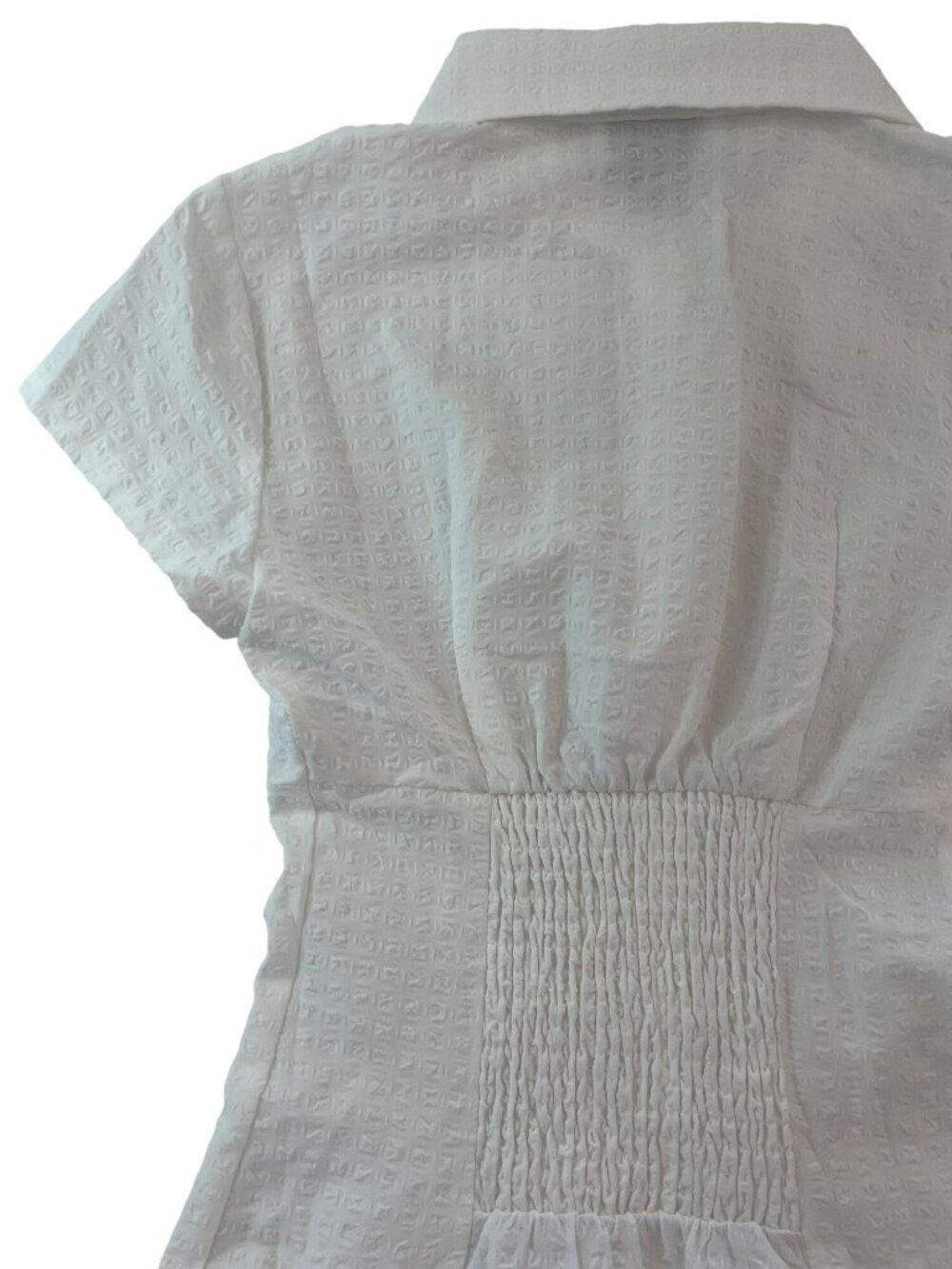 Princess Polly Covey Mini Dress White Button Front Ruffled Hem Wmn's US Sz 0 NWT - Picture 4 of 8
